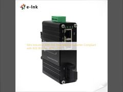 Mini Convertidor de Medios de Fibra PoE Industrial de 30W Compatible con IEEE 802.3at -40℃~75℃