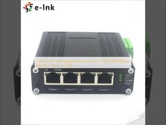 Switch Ethernet Gigabit Industrial de 4 Puertos 10/100/1000Mbps Carril DIN -40°C a 75°C