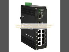 Switch Ethernet Industrial Reforzado 8 Puertos SFP Gigabit 2 Puertos de Fibra Óptica Compatible con IEEE802.3at Montaje en Carril DIN