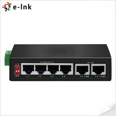 Industrial 4-Port PoE (250m Extend) + 2 Uplink Fast Ethernet Switch