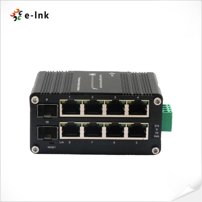 Micro Managed Industrial Network Switch with 8 Ports 10/100/1000Base-TX + 2 Port 100/1000Base-X SFP