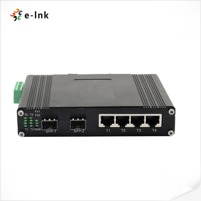Hardened PoE+ Switch 4 PoE Ports 2 Gigabit Fiber Wide Temperature