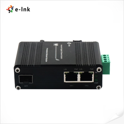 PWR  90W POE Fiber Media Converter 1 Port 100/1000X SFP Wall Mount
