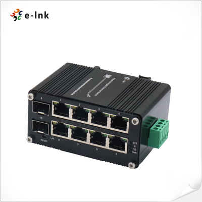 Micro Managed Industrial Network Switch with 8 Ports 10/100/1000Base-TX + 2 Port 100/1000Base-X SFP