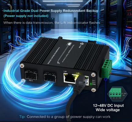 Mini Industrial 2-Port Gigabit Copper + 2-Port Fiber Ethernet Switch -40~75°C