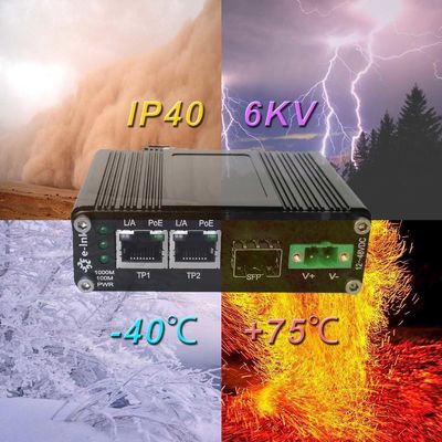 Wall Mount Industrial Fiber Ethernet Media Converter