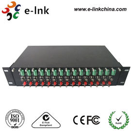 Chasis de rack para convertidor de video de fibra óptica CCTV de 19" 2U de 16 ranuras