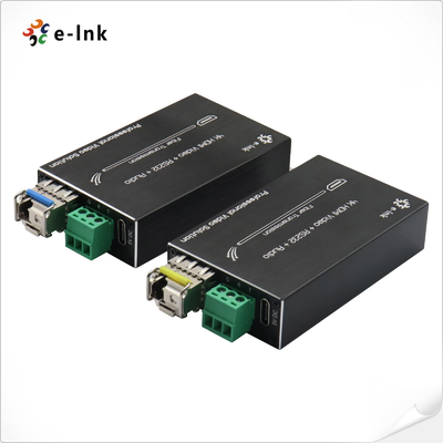 Extensor de fibra HDMI Micro 4K con RS232 y entrada de alimentación de audio externo de 5 V CC tipo C