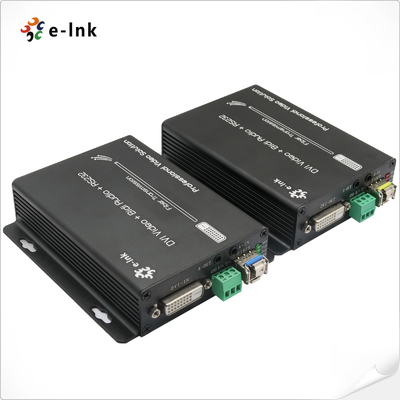 Extensor de fibra óptica DVI con KVM, audio, RS232 y GPIO