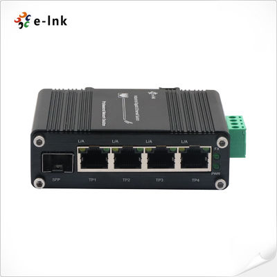 Mini Industrial de 4 puertos SFP Gigabit Ethernet Switch 12 ~ 48VDC Entrada de energía DIN Rail y montaje en pared