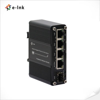 Interruptor industrial PoE Splitter 4 puertos Gigabit con enlace ascendente de fibra SFP