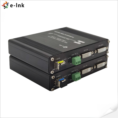 Extensor de fibra DVI bidireccional con RS232 Audio GPIO 1080P hasta 20km