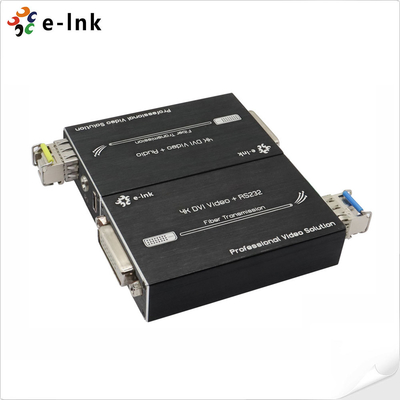 Mini extensor de fibra óptica 4K DVI con audio de hasta 80 km de alcance de transmisión