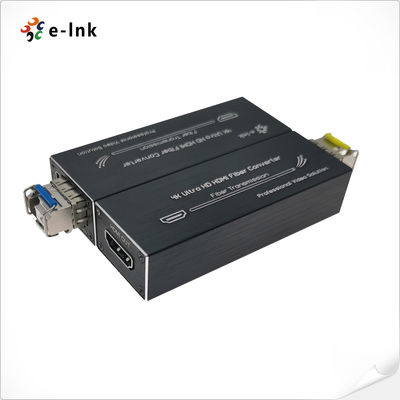 Entrada de energía USB Micro 1-Ch HDMI 1.4a Extensor de fibra de señal de video 80km