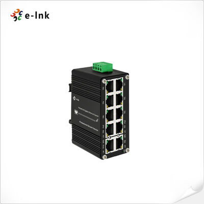 Interruptor PoE Gigabit de 10 puertos industrial, 8 puertos PoE+ 240W Presupuesto total Amplio voltaje 12-48VDC Carcasa metálica IP40 -40℃ a 80℃ Temperatura de funcionamiento