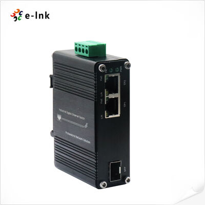 Convertidor de medios PoE+ industrial de 2 puertos con refuerzo de voltaje solar de fibra solar de 10G Soporta entrada de 12-48V Proporciona 60W de potencia PoE+ para redes exigentes
