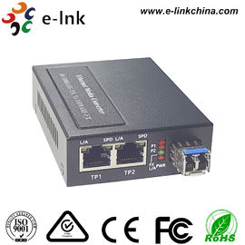 1 convertidor de Ethernet de la fibra del interfaz de SFP medios con la fuente de alimentación incorporada