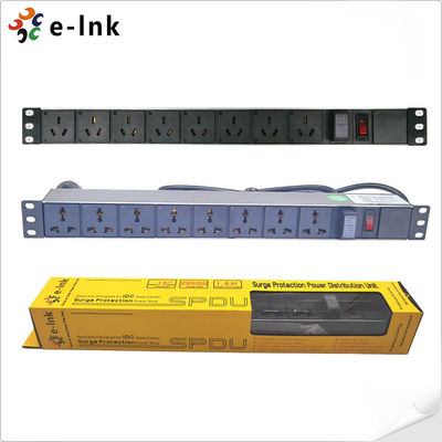 T6 de aluminio 19" unidad portuaria de la PDU del soporte de estante de 1U 8 3.68kW 10KA